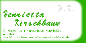 henrietta kirschbaum business card